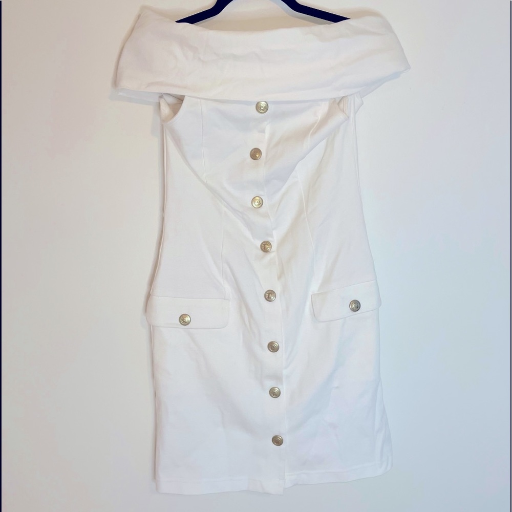 PIERRE BALMAIN | Off shoulder mini dress